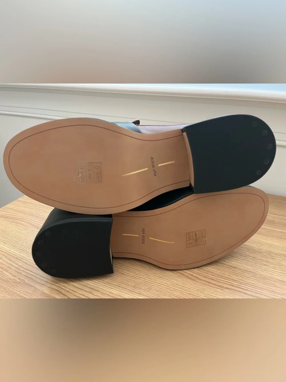 Dolce Vita Yonder Loafers Brown Black Leather Platform Slip on Sz 10 EUC